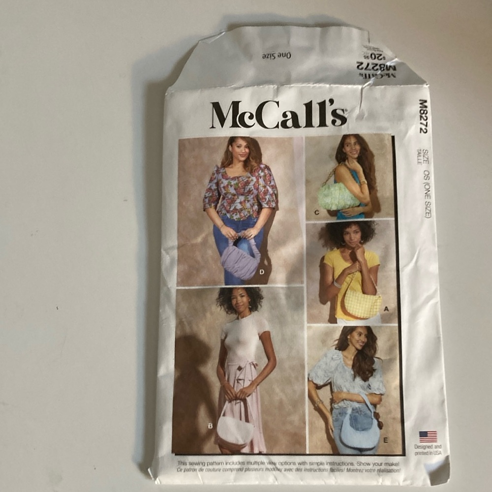 McCall’s M8272 purse bag multiple lengths and options